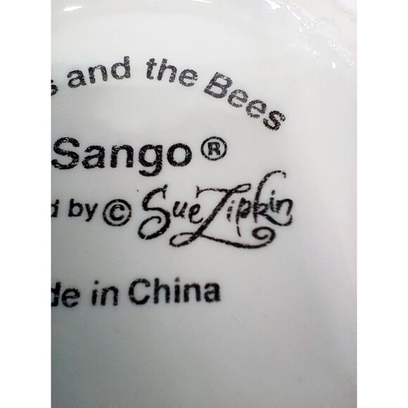 Ceramic Creamer w Lid Sue Zipkin Design Sango Birds & The Bees 3.5 Inch Vibrant - Picture 14 of 15